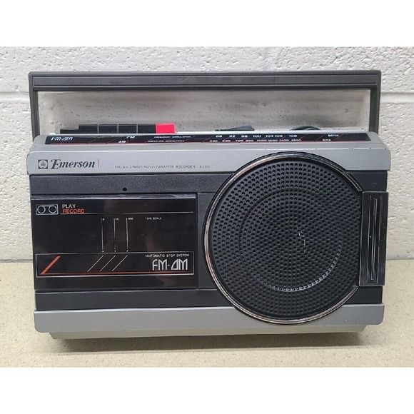 Emerson AM FM Radio Cassette Tape Recorder Player Boom Box Vintage Works K3663 - Picture 1 of 8